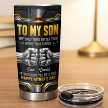 Load image into Gallery viewer, Personalized Stainless Steel Tumbler for Son - Custom 20oz Gift Idea for Father's Day
