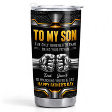 Load image into Gallery viewer, Personalized Stainless Steel Tumbler for Son - Custom 20oz Gift Idea for Father's Day
