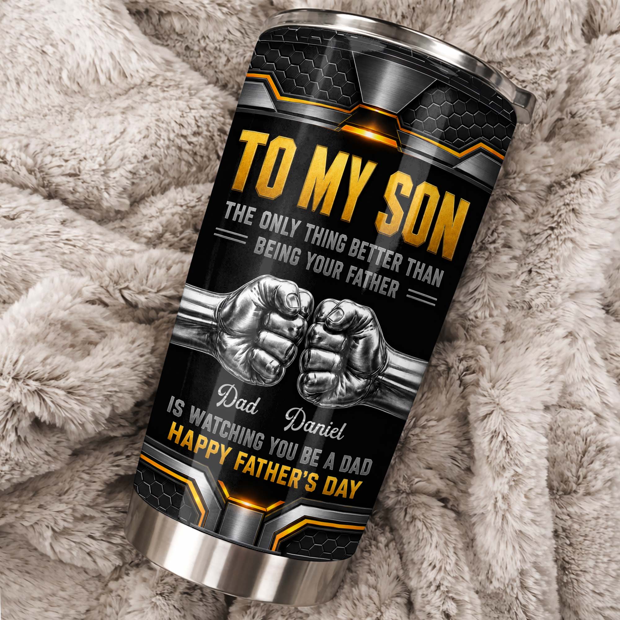 Personalized Stainless Steel Tumbler for Son - Custom 20oz Gift Idea for Father's Day