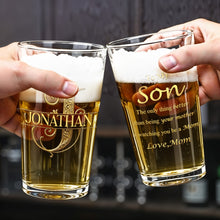 Load image into Gallery viewer, Personalized Custom Beer Glass Gift for Son - 16oz Durable Glass
