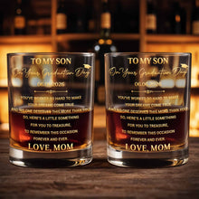 Load image into Gallery viewer, Personalized Whiskey Glass Custom Name Graduation Gift for Son

