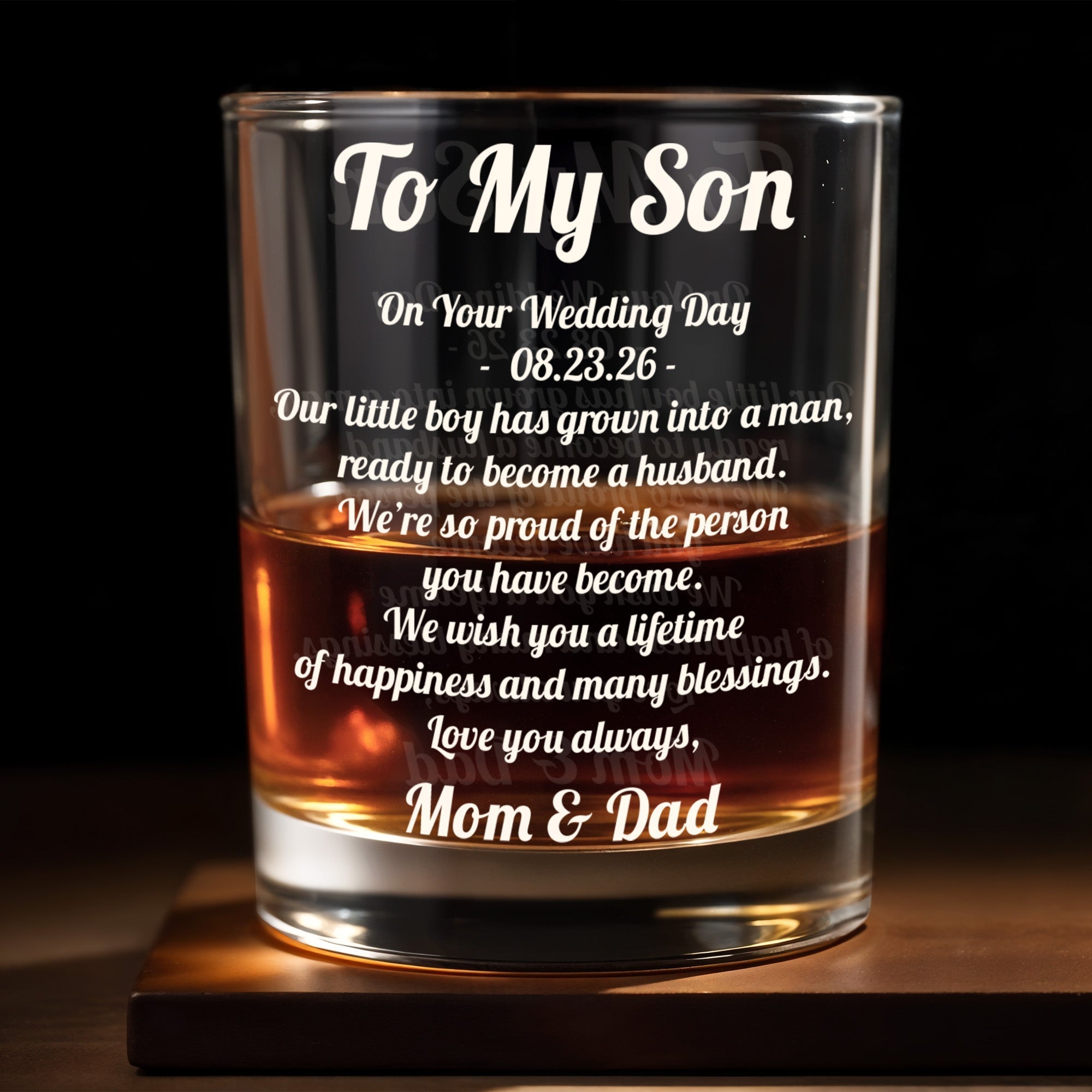 Personalized Custom Whiskey Glass for Son | Ideal Gift for Men