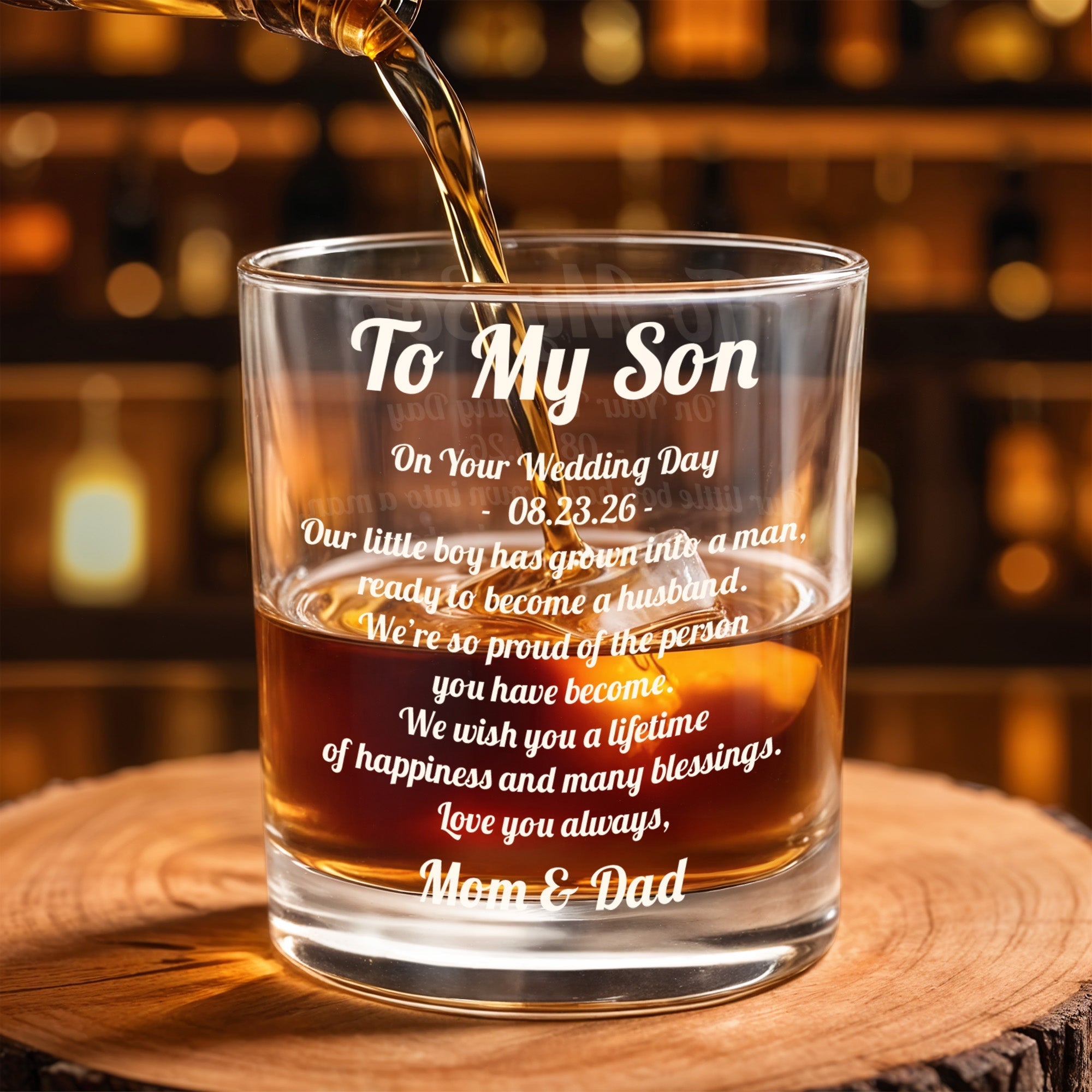 Personalized Custom Whiskey Glass for Son | Ideal Gift for Men