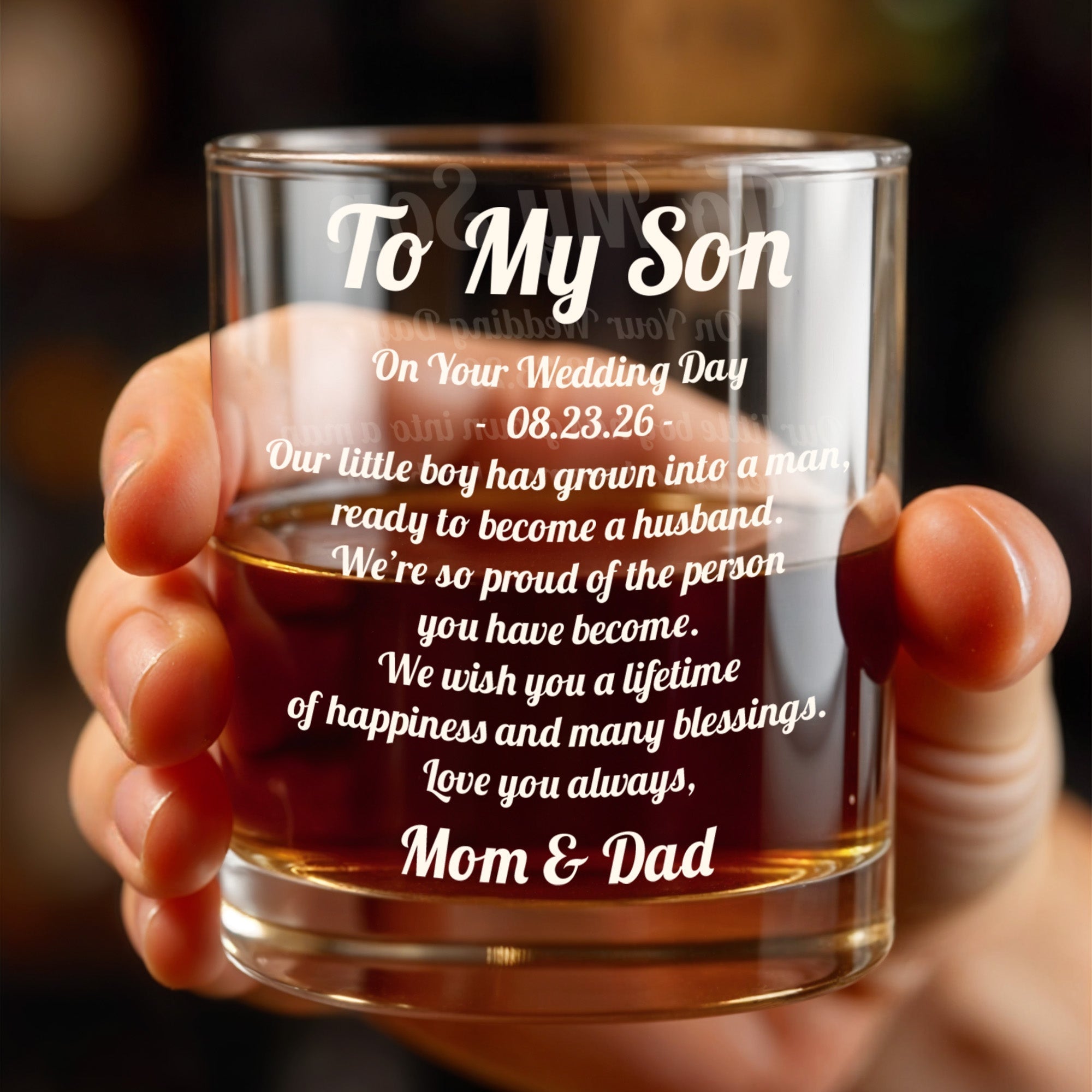 Personalized Custom Whiskey Glass for Son | Ideal Gift for Men