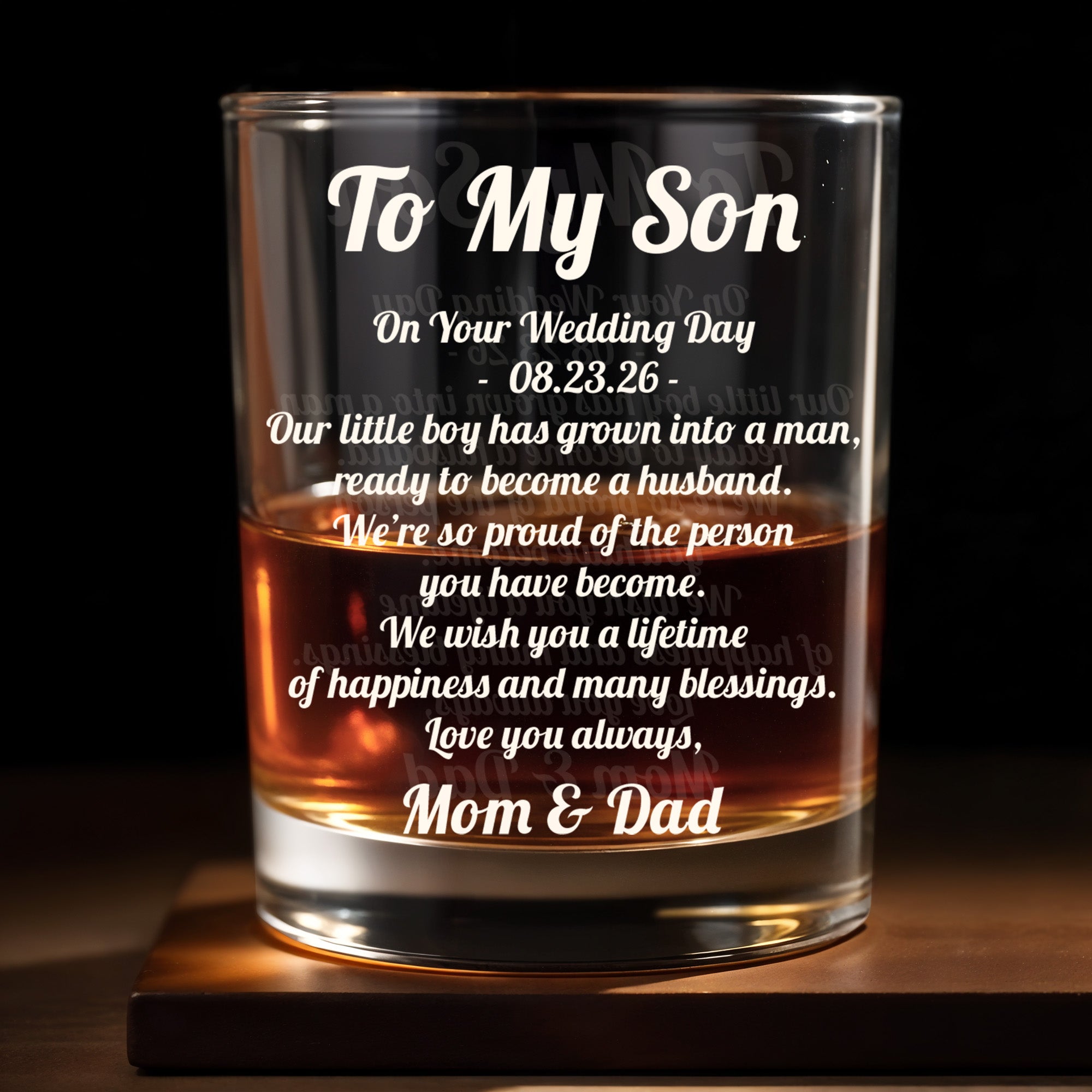 Personalized Custom Whiskey Glass for Son | Ideal Gift for Men