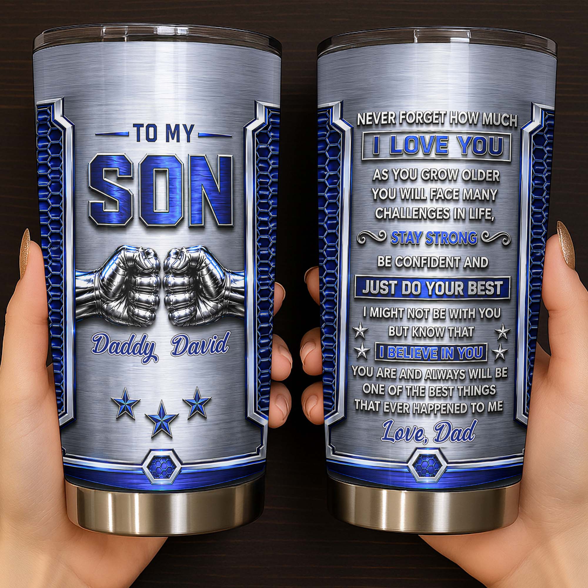 Personalized Stainless Steel Tumbler Custom Gift for Son