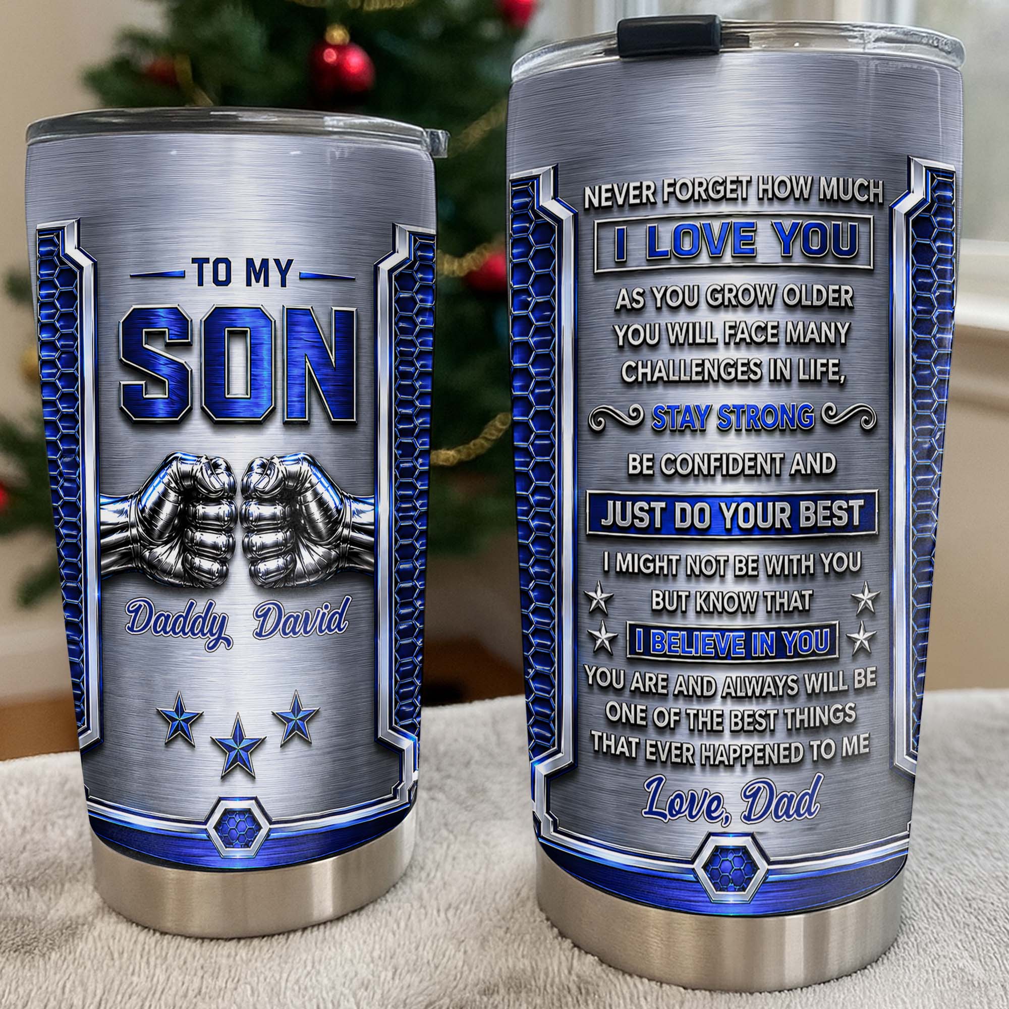 Personalized Stainless Steel Tumbler Custom Gift for Son