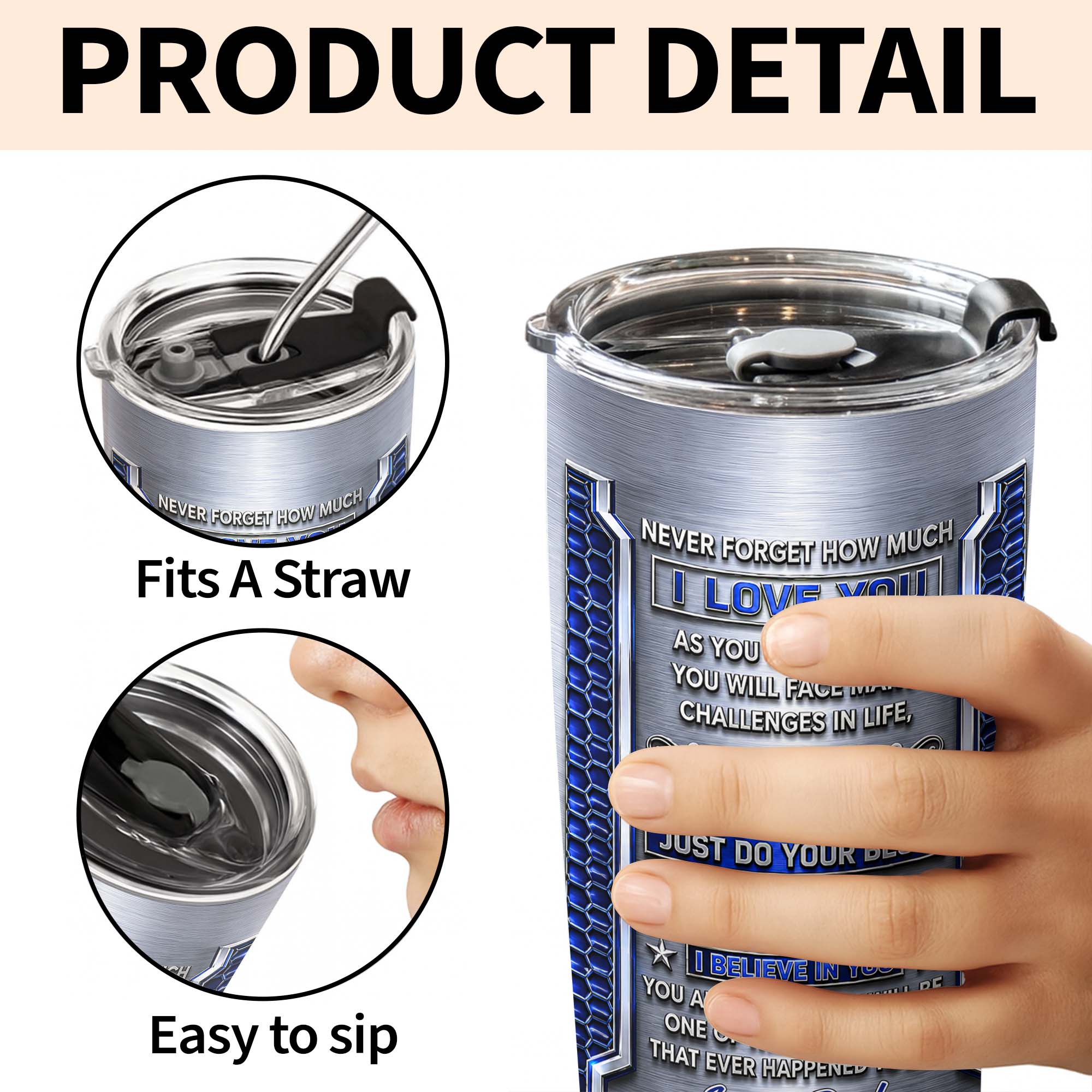 Personalized Stainless Steel Tumbler Custom Gift for Son