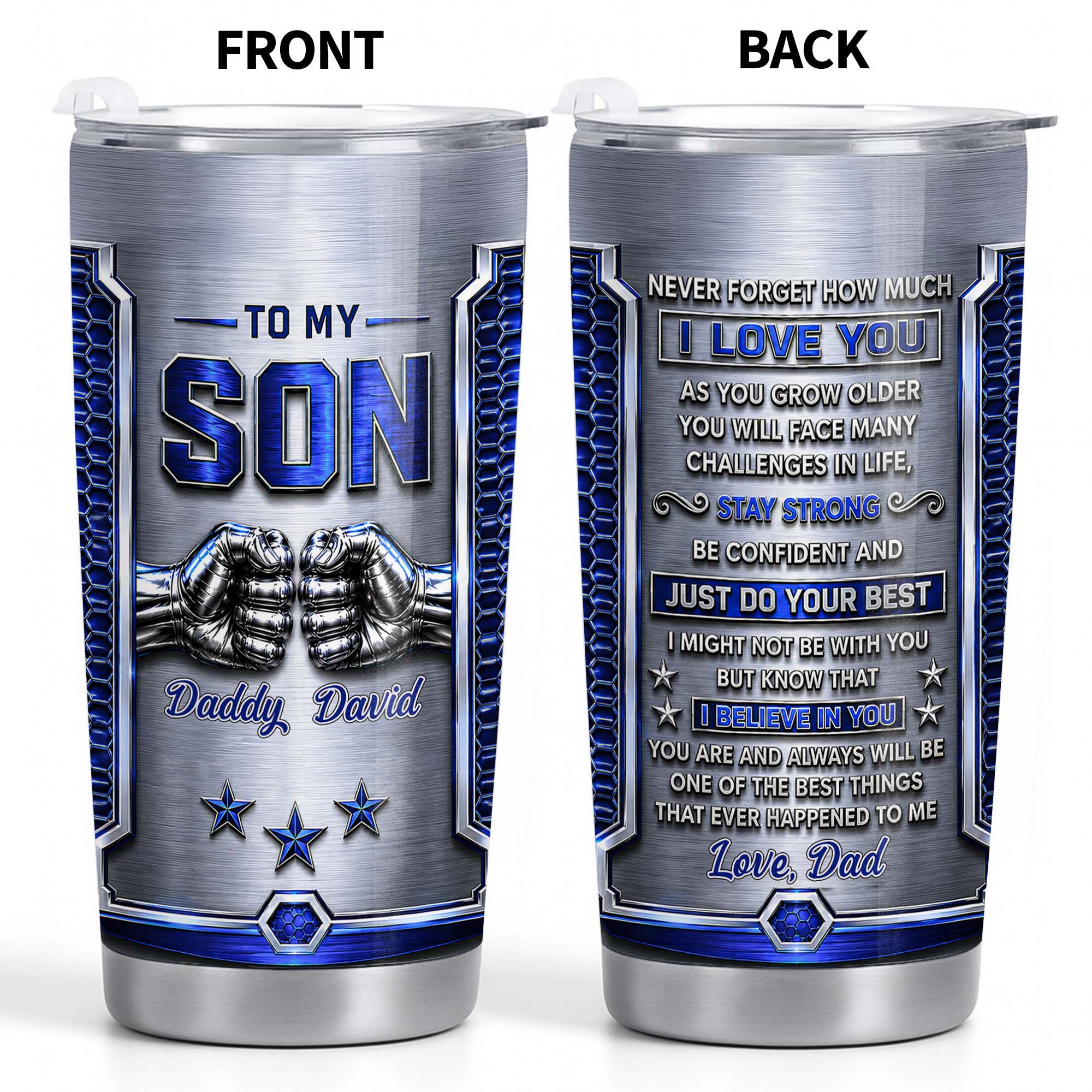 Personalized Stainless Steel Tumbler Custom Gift for Son