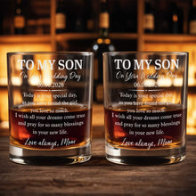 Load image into Gallery viewer, Personalized Custom Whiskey Glass for Son Wedding Day Gift
