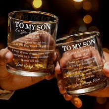 Load image into Gallery viewer, Personalized Custom Whiskey Glass for Son Wedding Day Gift
