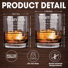 Load image into Gallery viewer, Personalized Custom Whiskey Glass for Son Wedding Day Gift

