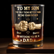 Load image into Gallery viewer, Personalized Custom Whiskey Glass Fist Bump Gift for Son
