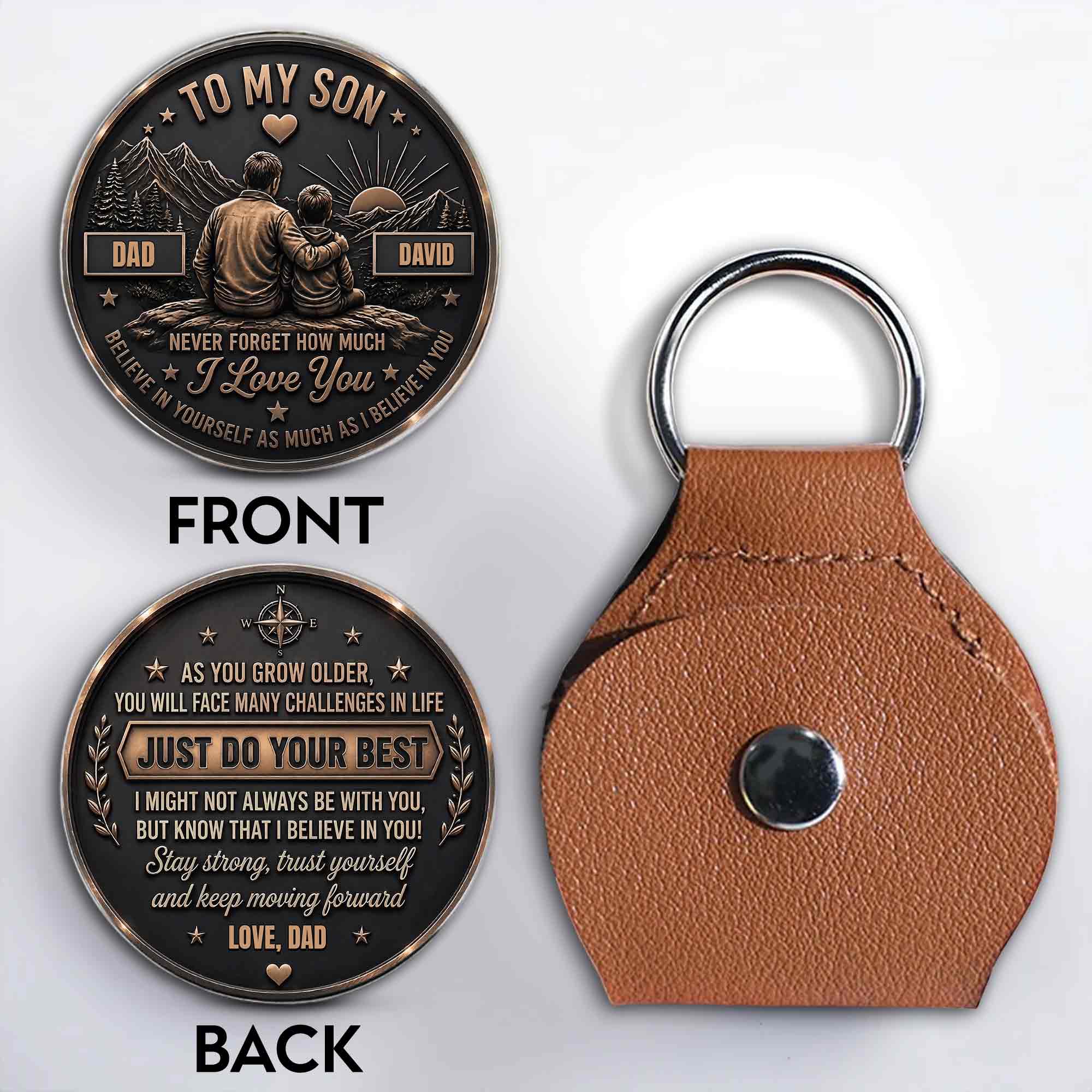 Personalized Pocket Hug Token for Son Custom Message Gift