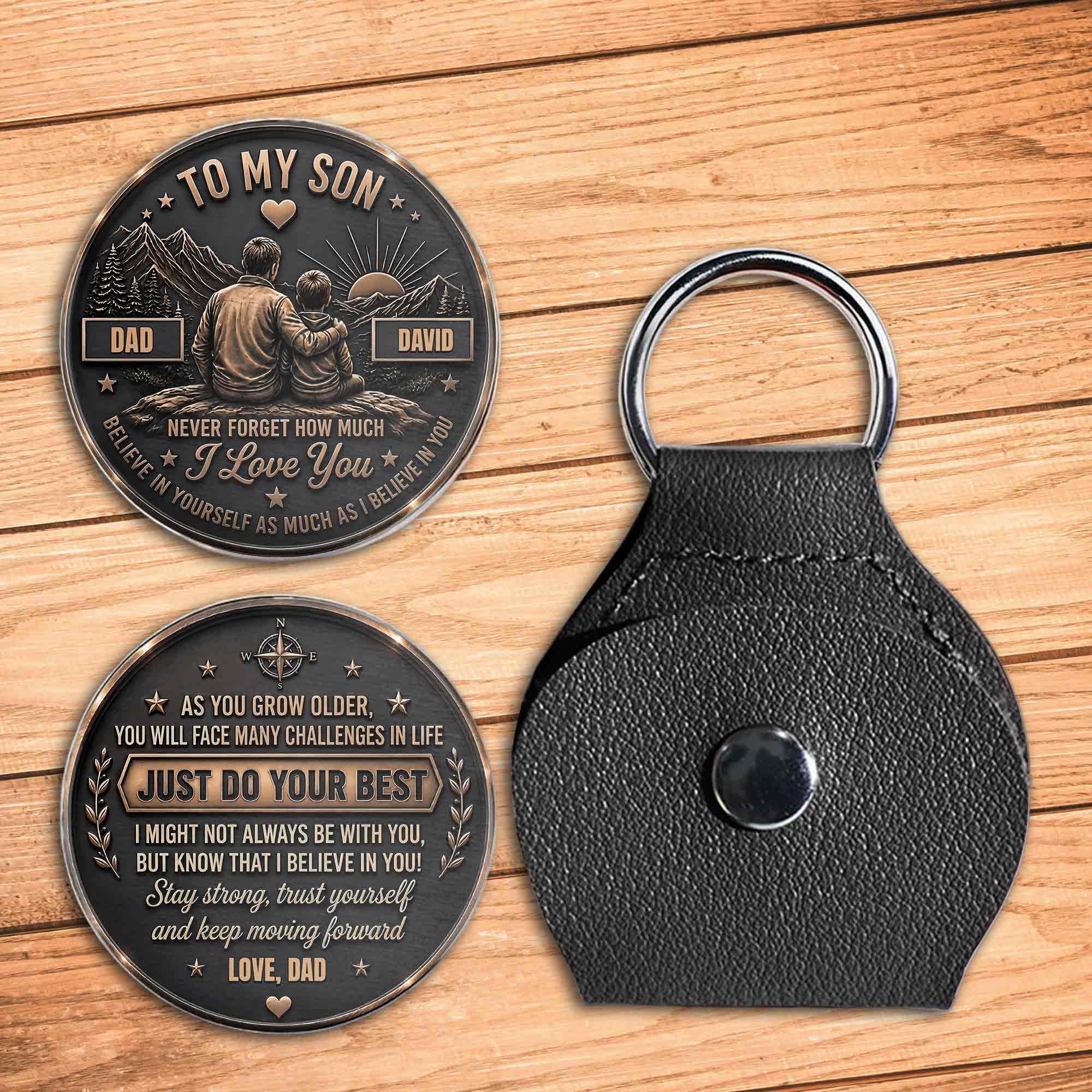 Personalized Pocket Hug Token for Son Custom Message Gift