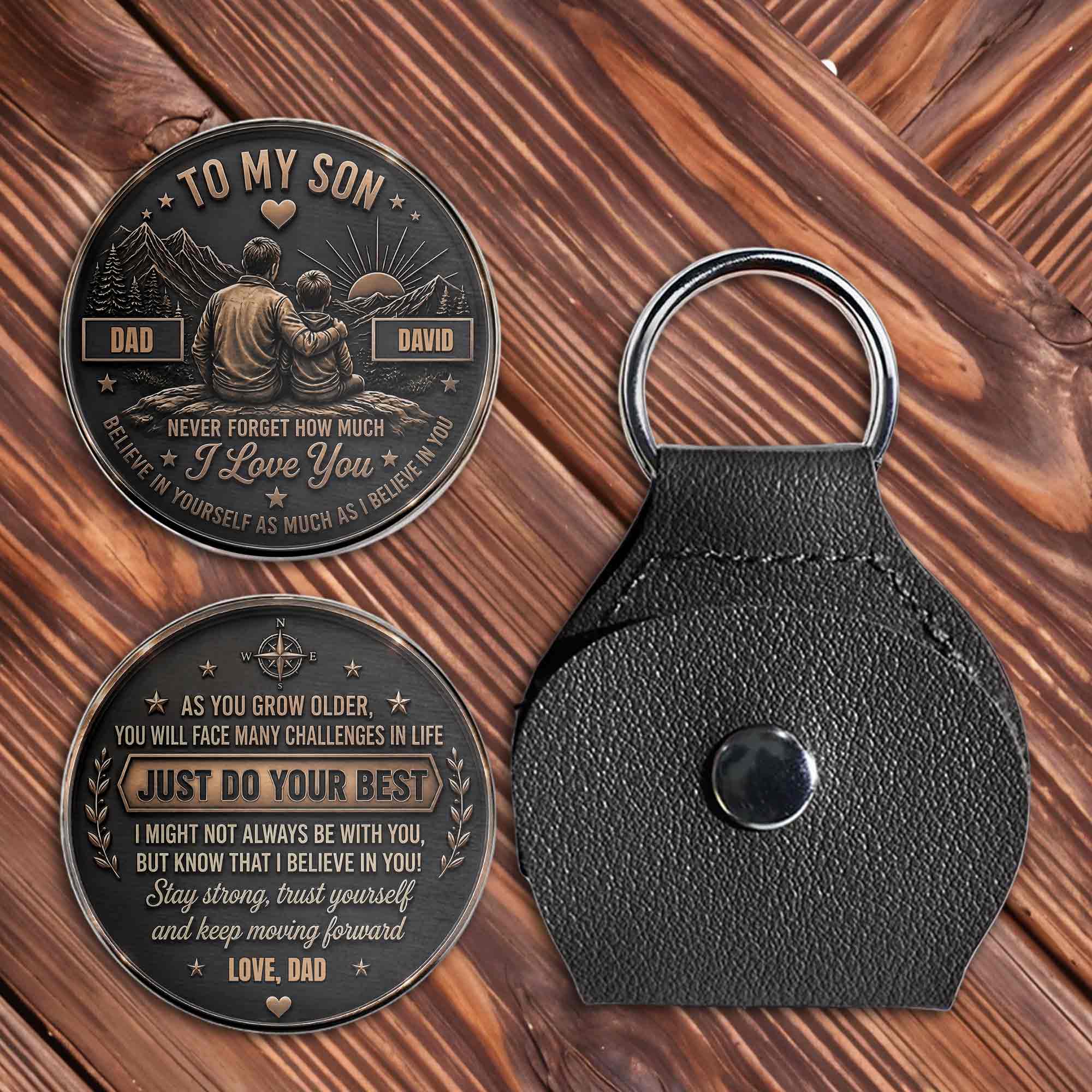 Personalized Pocket Hug Token for Son Custom Message Gift