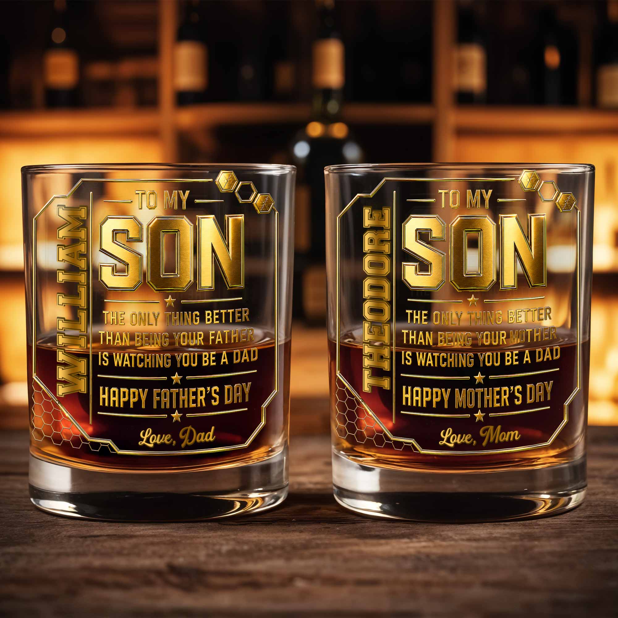 Personalized Whiskey Glass Custom Name Gift for Dad