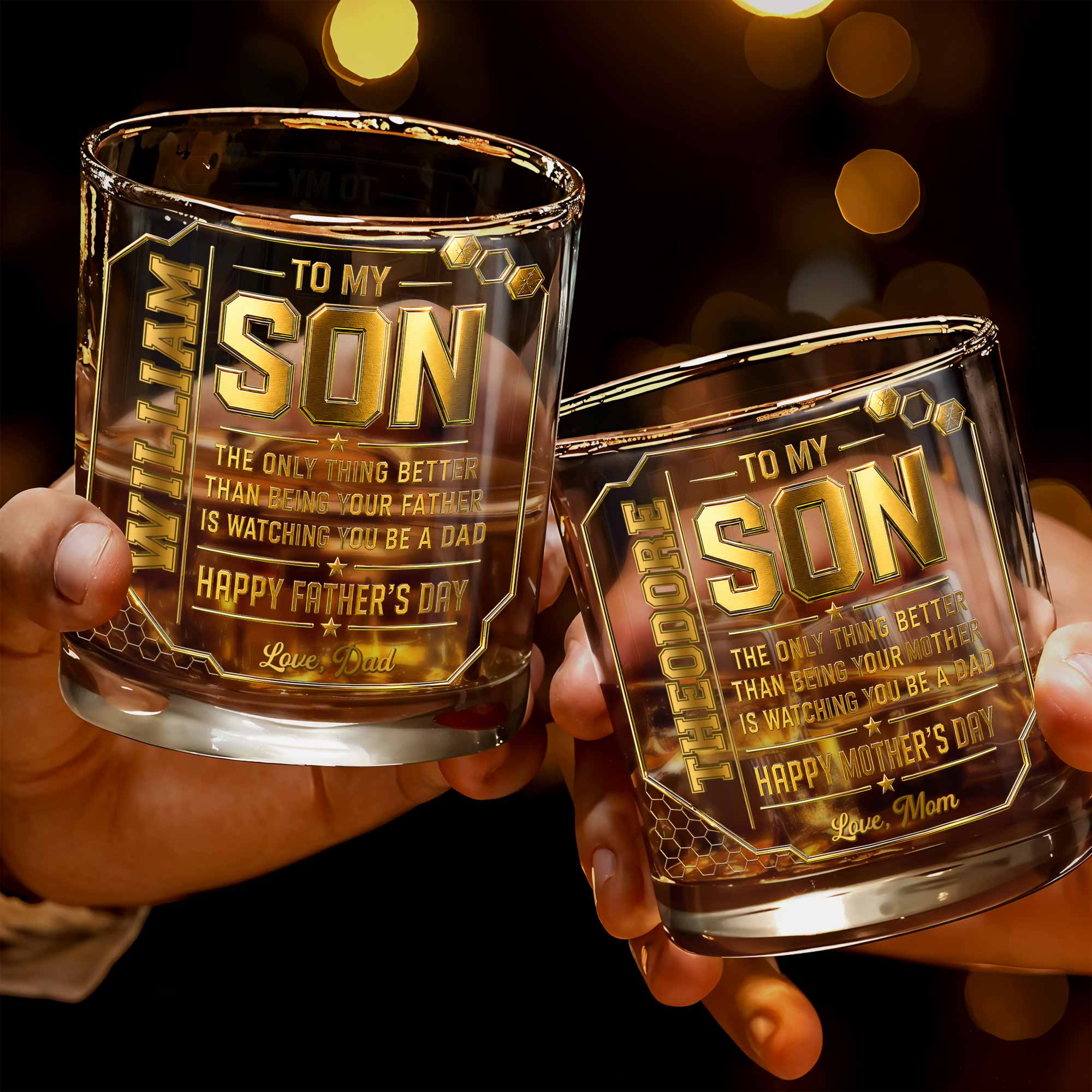 Personalized Whiskey Glass Custom Name Gift for Dad