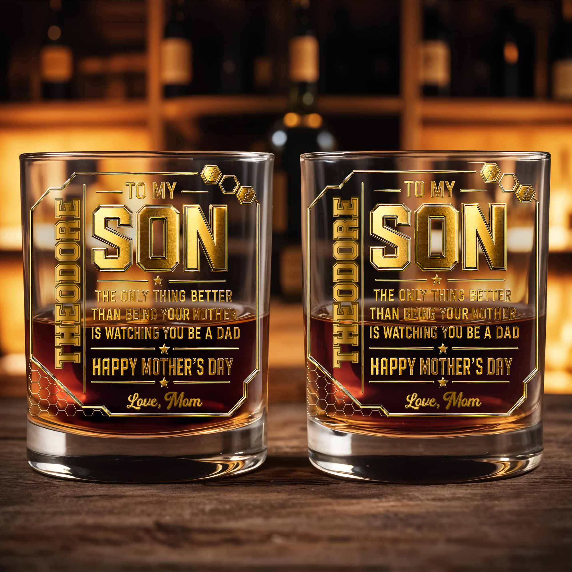 Personalized Whiskey Glass Custom Name Gift for Dad