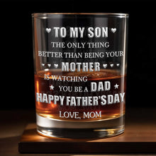 Load image into Gallery viewer, Personalized Custom Whiskey Glass Gift for Son with Hearts
