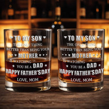 Load image into Gallery viewer, Personalized Custom Whiskey Glass Gift for Son with Hearts
