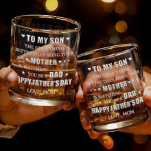 Load image into Gallery viewer, Personalized Custom Whiskey Glass Gift for Son with Hearts
