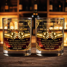 Load image into Gallery viewer, Personalized Custom Whiskey Glass Fist Bump Gift for Son
