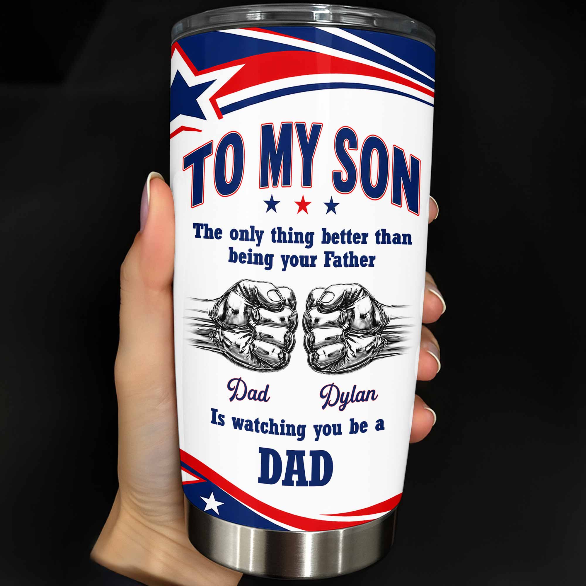 Personalized Stainless Steel Tumbler Custom Name Gift for Son