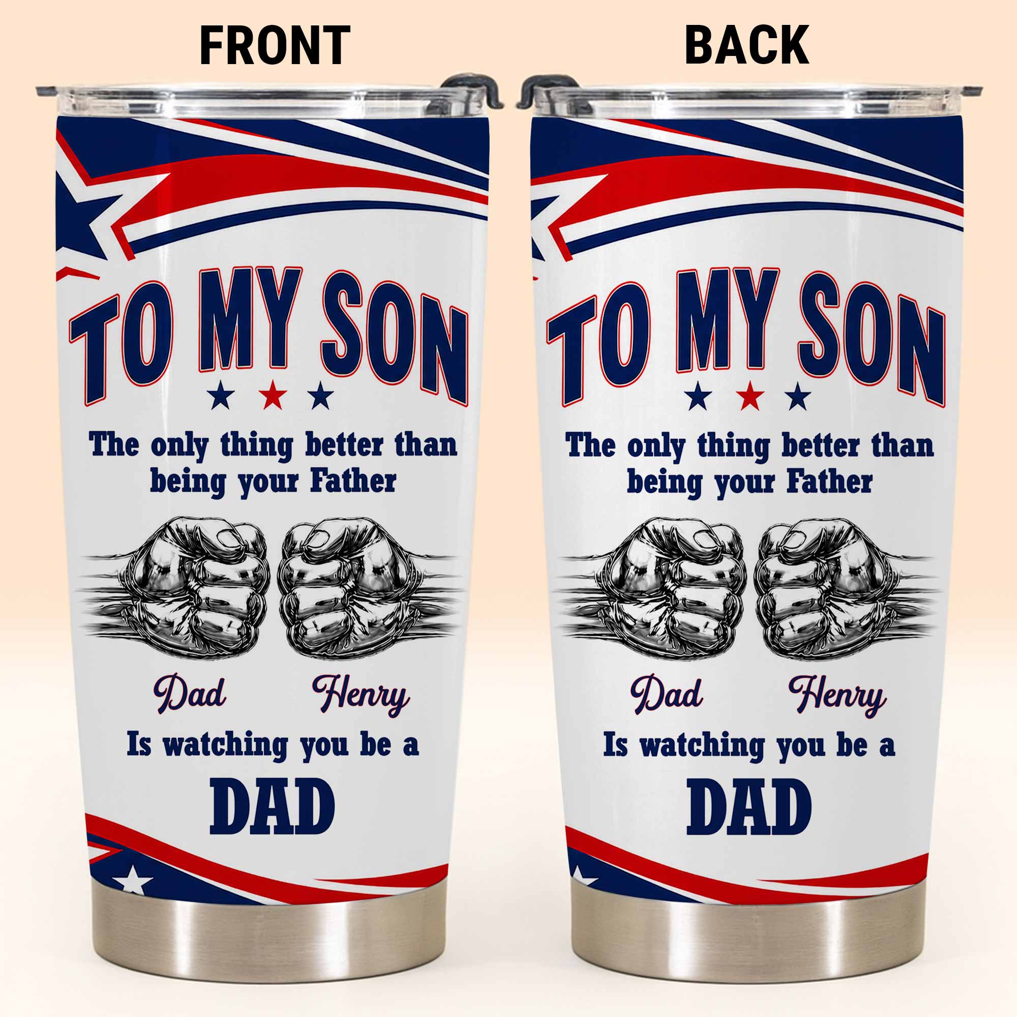 Personalized Stainless Steel Tumbler Custom Name Gift for Son