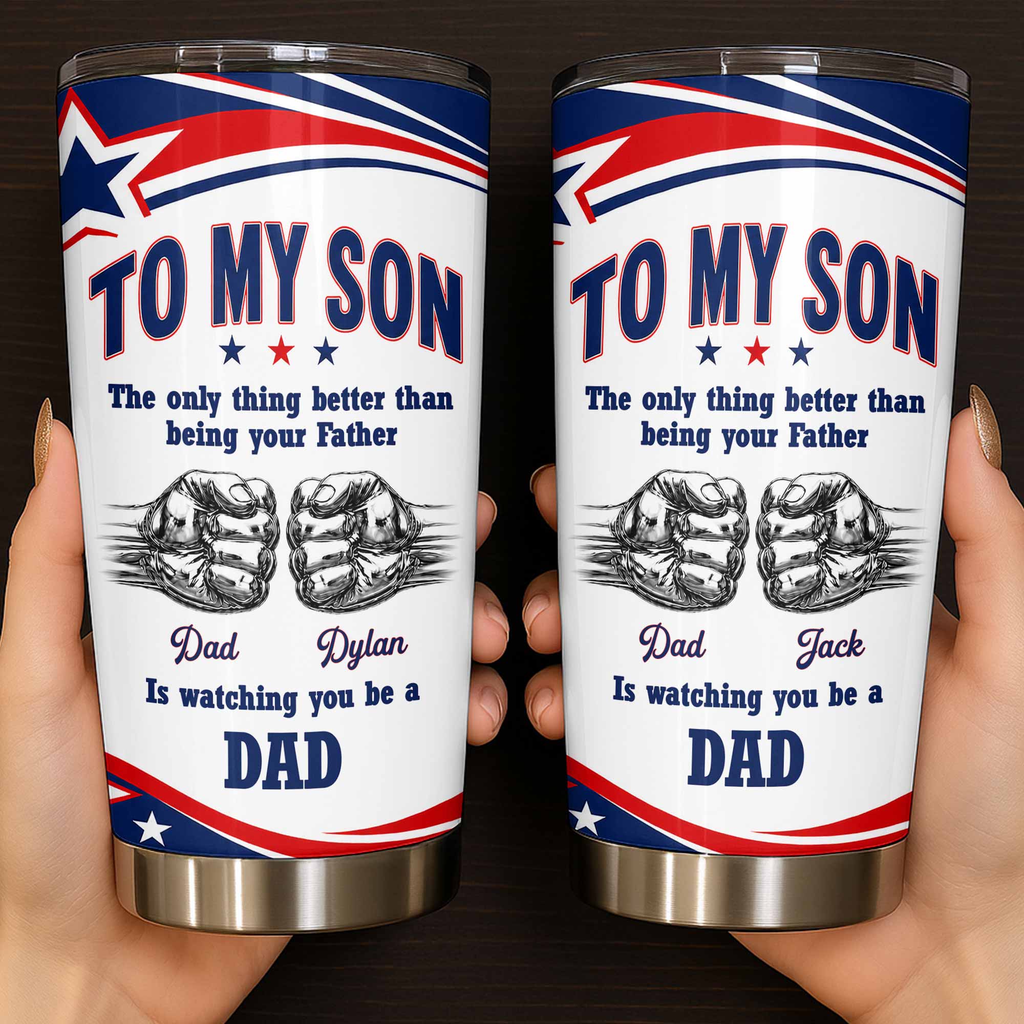 Personalized Stainless Steel Tumbler Custom Name Gift for Son