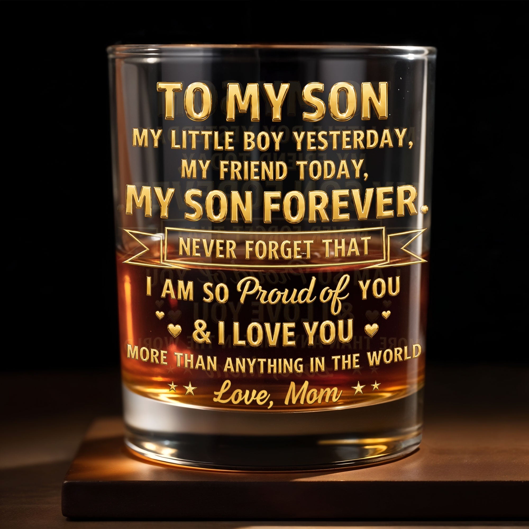 Personalized Whiskey Glass Custom Gift for Son Birthday Christmas