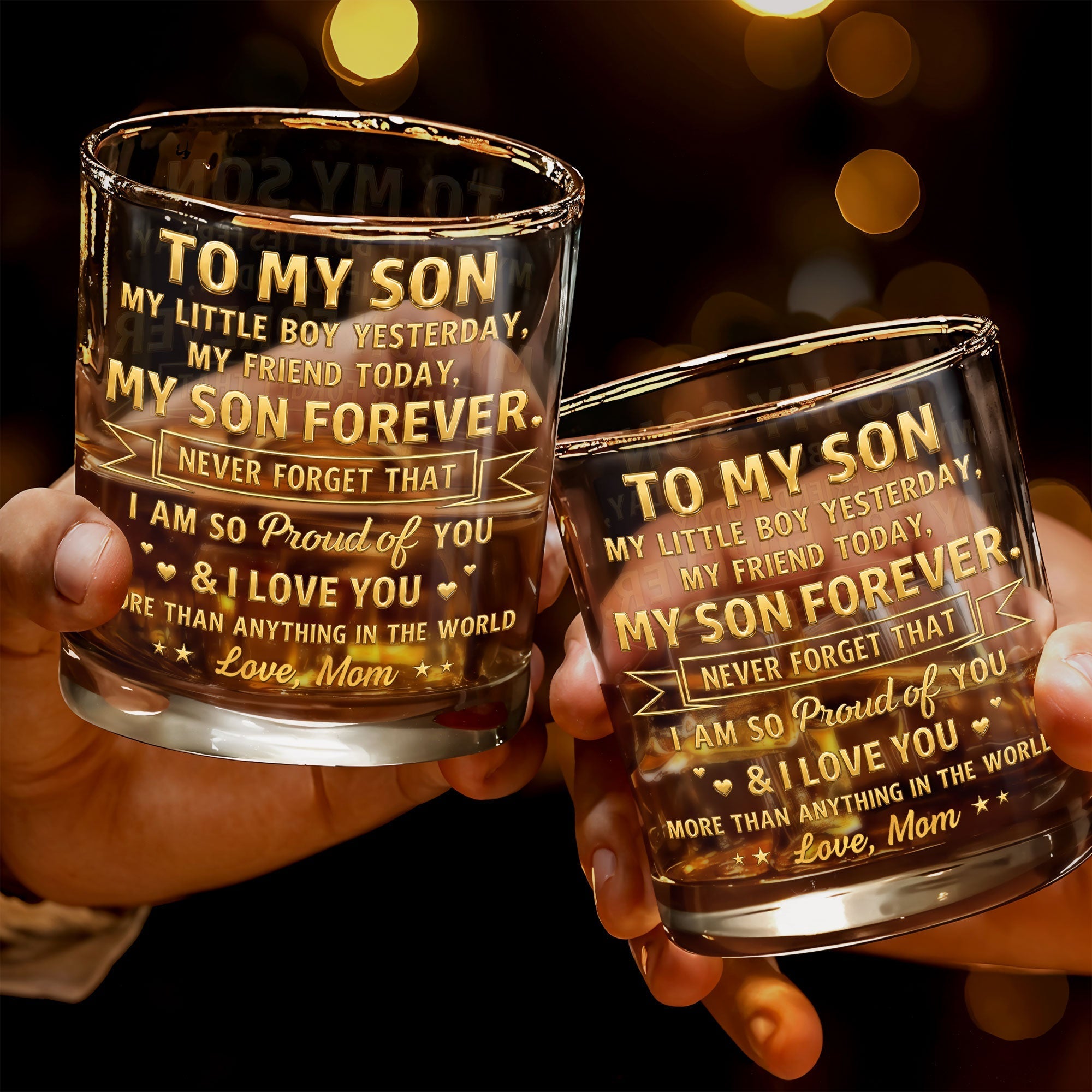 Personalized Whiskey Glass Custom Gift for Son Birthday Christmas