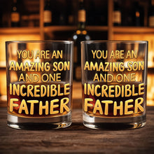 Load image into Gallery viewer, Personalized Custom Whiskey Glass Gift for Dad - 3D Golden Text
