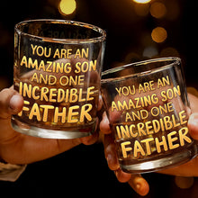 Load image into Gallery viewer, Personalized Custom Whiskey Glass Gift for Dad - 3D Golden Text
