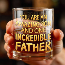 Load image into Gallery viewer, Personalized Custom Whiskey Glass Gift for Dad - 3D Golden Text
