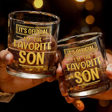 Load image into Gallery viewer, Personalized Custom Whiskey Glass with Golden Letters Gift for Son

