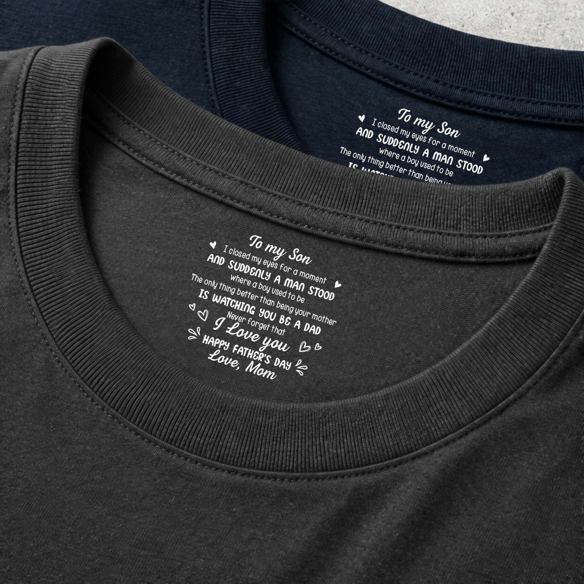 Personalized Cotton T-Shirt Custom Inside Neck Print for Son