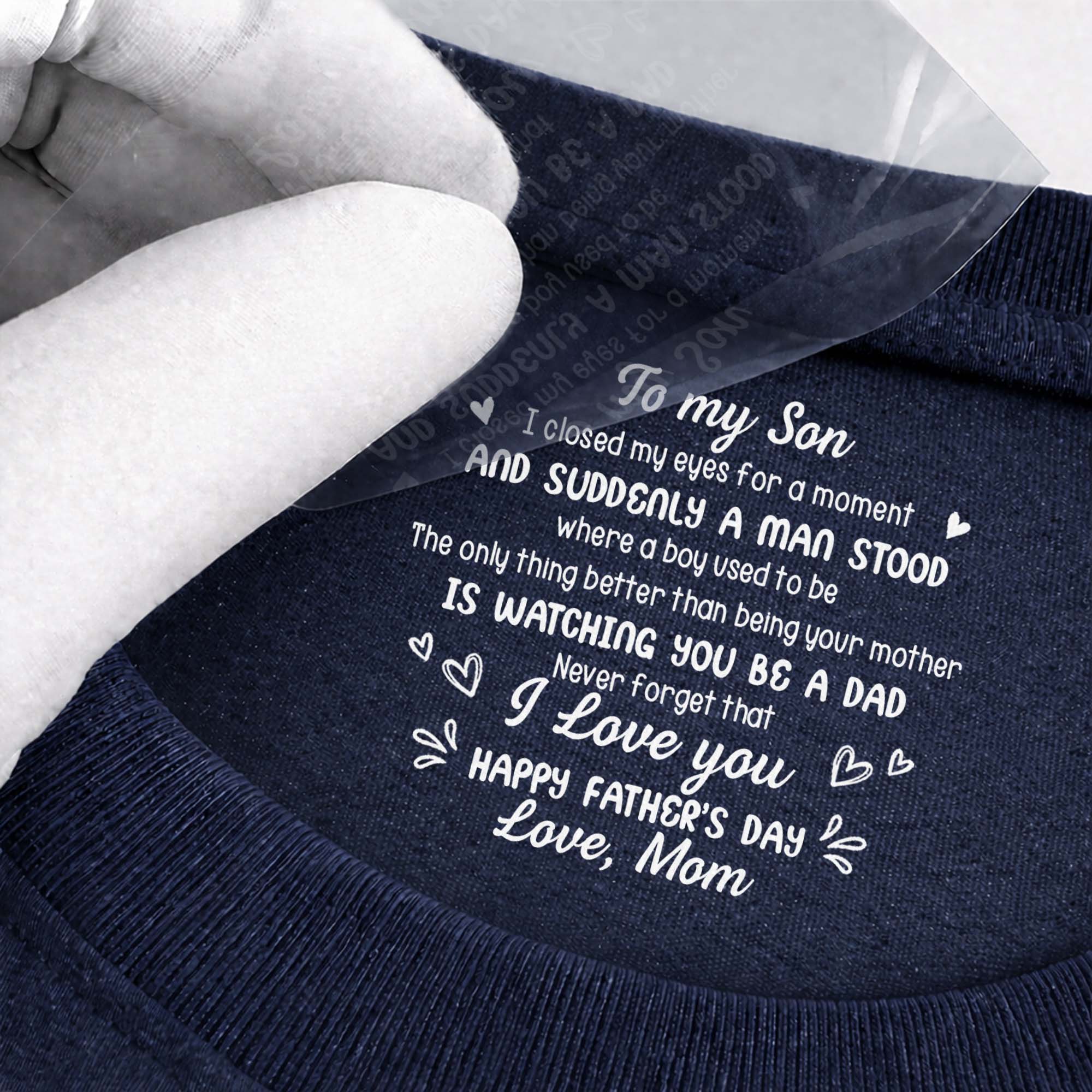Personalized Cotton T-Shirt Custom Inside Neck Print for Son