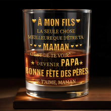 Load image into Gallery viewer, Personalized Custom Whiskey Glass Gift for Son - Elegant 3D Gold Text
