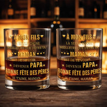 Load image into Gallery viewer, Personalized Custom Whiskey Glass Gift for Son - Elegant 3D Gold Text
