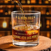 Load image into Gallery viewer, Personalized Custom Whiskey Glass Gift for Son - Elegant 3D Gold Text
