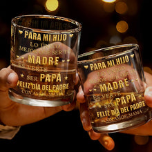 Load image into Gallery viewer, Personalized Custom Whiskey Glass for Son with Gold Hearts
