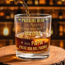 Load image into Gallery viewer, Personalized Custom Whiskey Glass for Son with Gold Hearts
