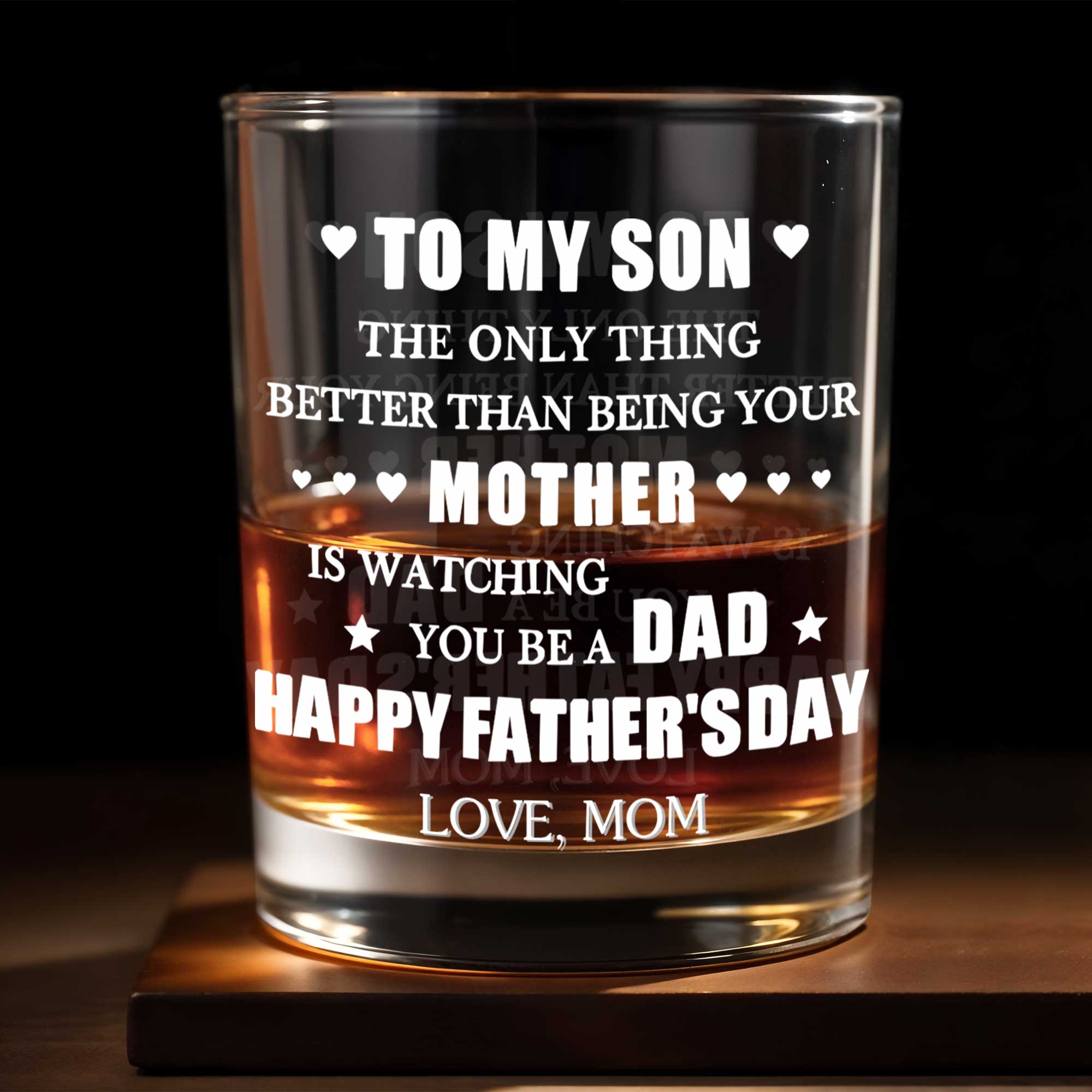 Personalized Custom Whiskey Glass Gift for Son, Father's Day