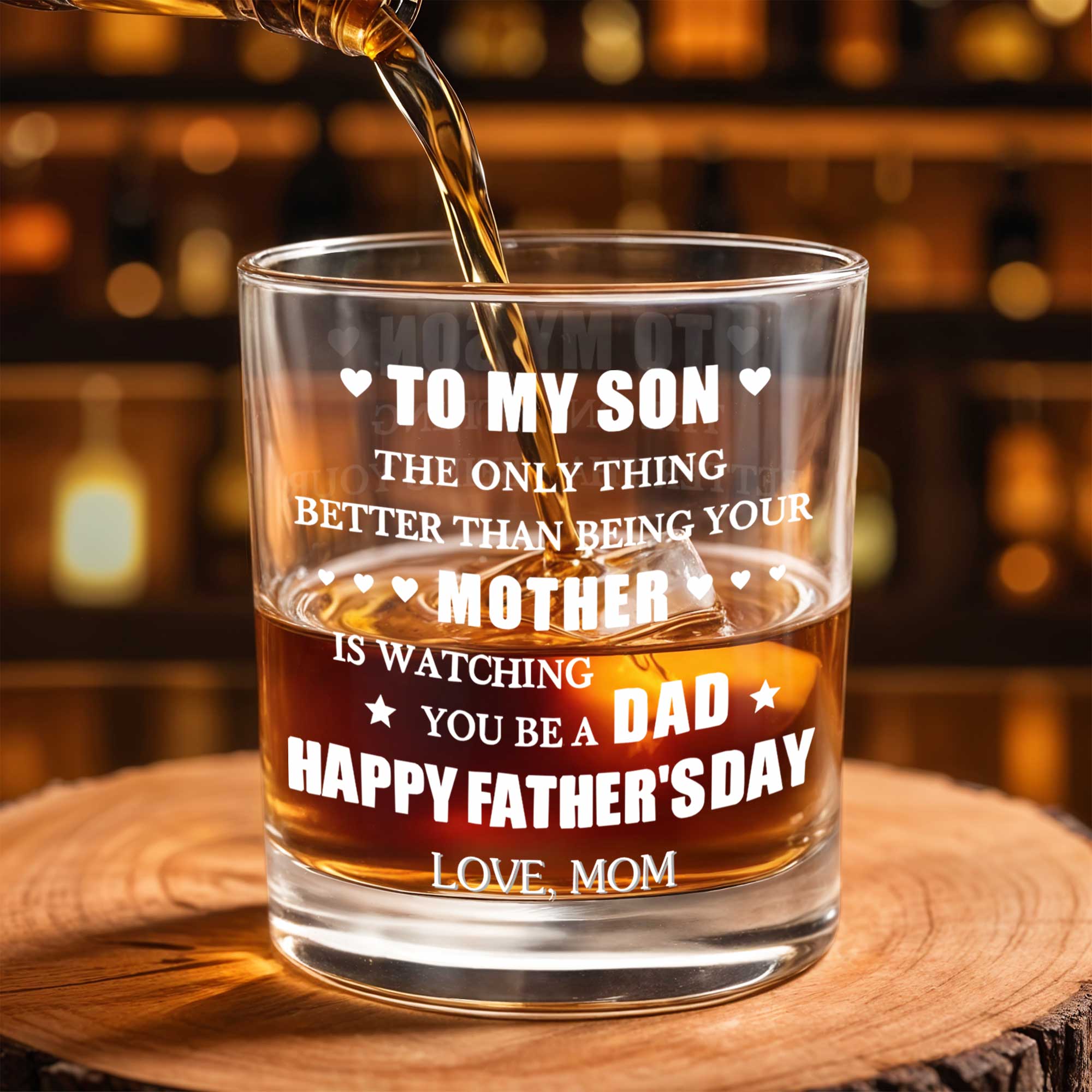 Personalized Custom Whiskey Glass Gift for Son, Father's Day