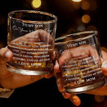 Load image into Gallery viewer, Personalized Whiskey Glass Custom Gift for Son on Wedding Day
