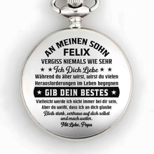Load image into Gallery viewer, Personalized Silver Plated Pocket Watch Gift for Son - Engraved
