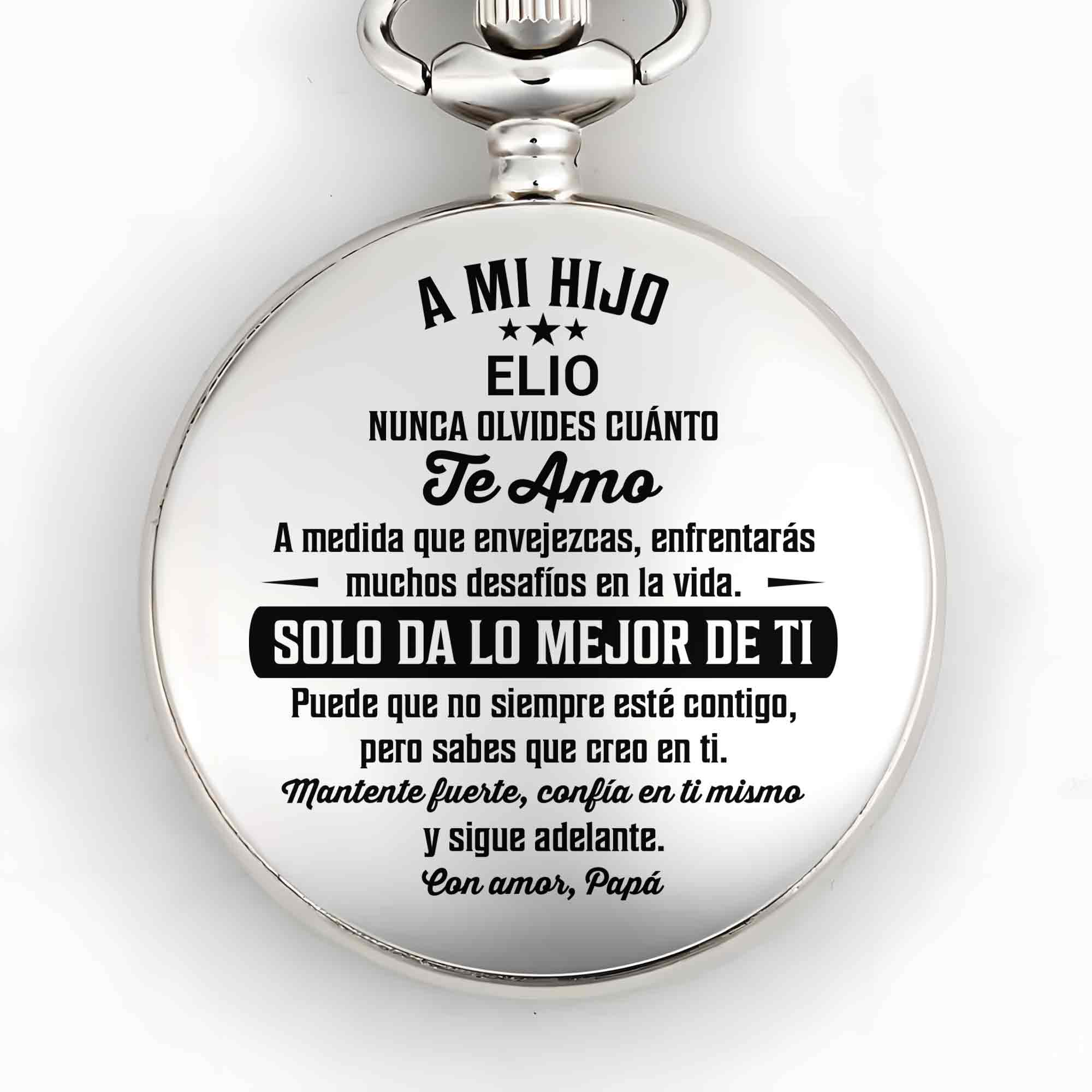 Personalized Silver-Plated Pocket Watch Custom Gift for Son