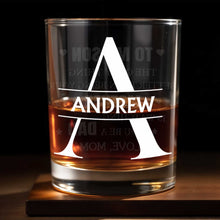 Load image into Gallery viewer, Personalized Custom Monogram Whiskey Glass Gift for Son
