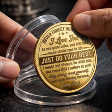 Load image into Gallery viewer, Custom Commemorative Coin Gift for Son - USA Flag Keepsake
